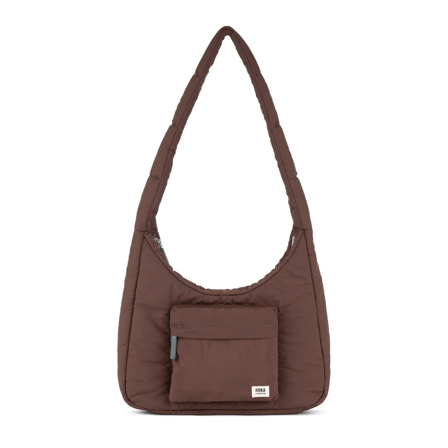Roka London Belsize medium crossbody taske chocolate 14,7 liter