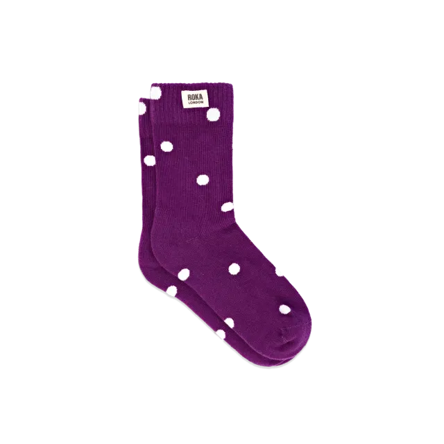 Roka London Wimbledon crew-strømper Purple Dot