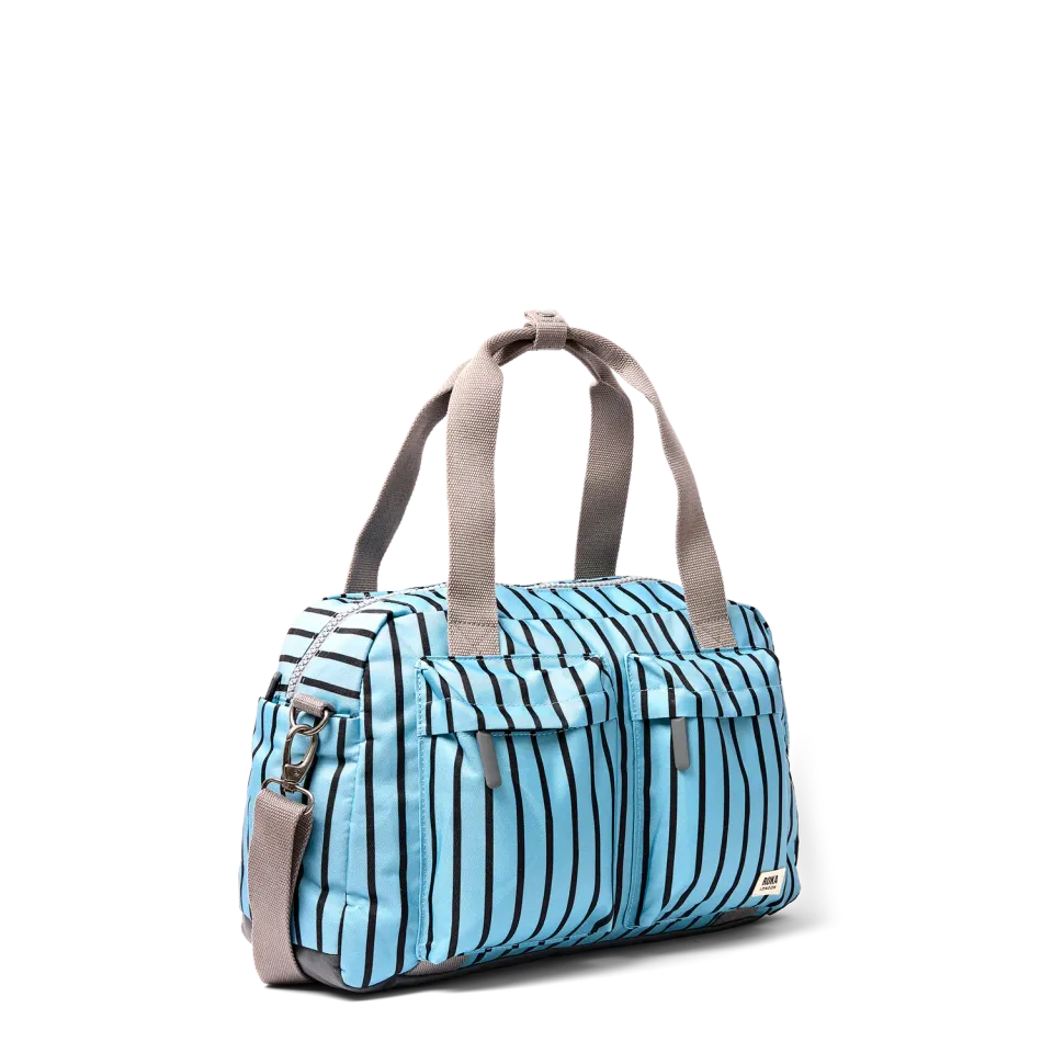 Roka London Gatwick duffel taske Blue Stripe med laptoprum