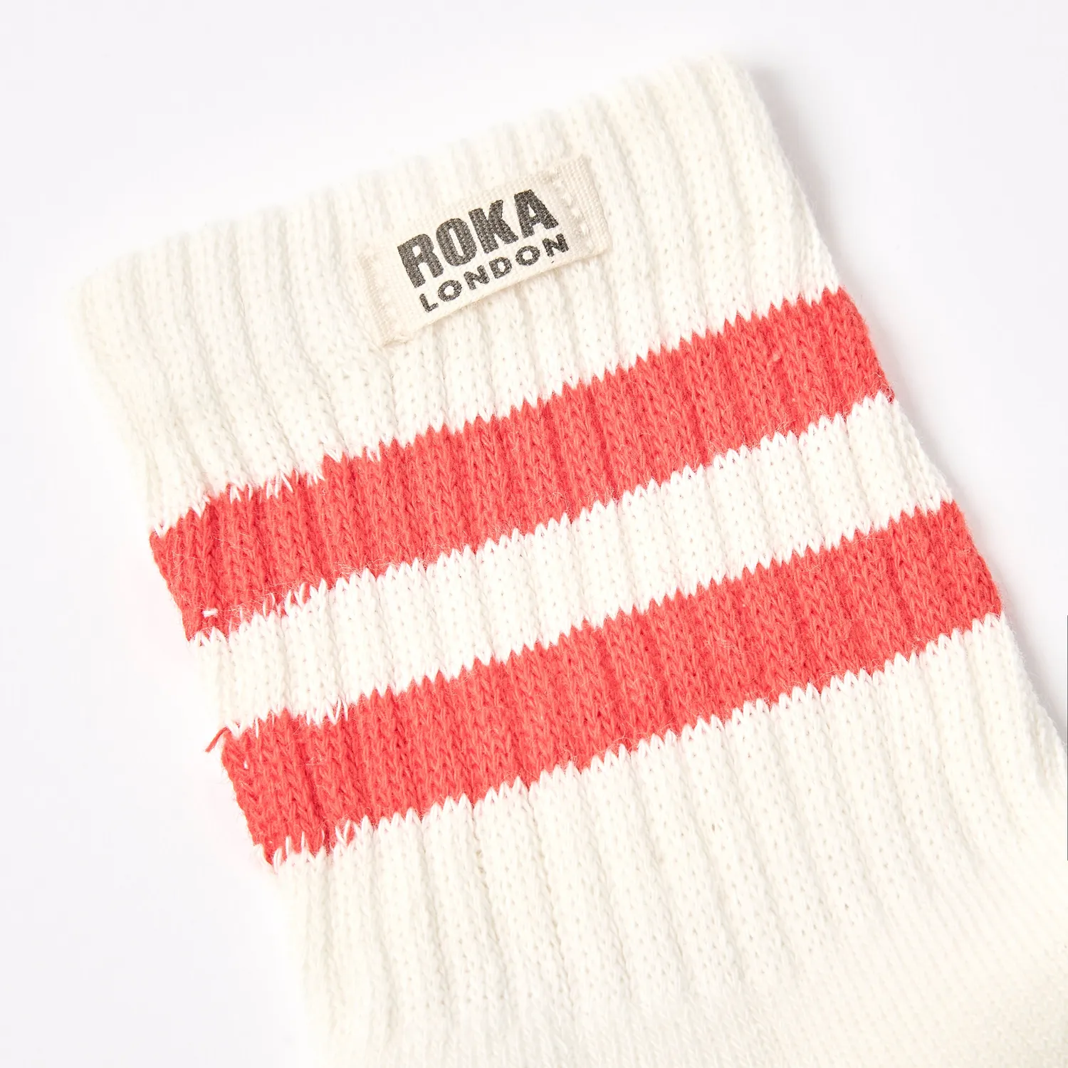 Roka London Windsor Stripe strømper scarlet herre bomuld