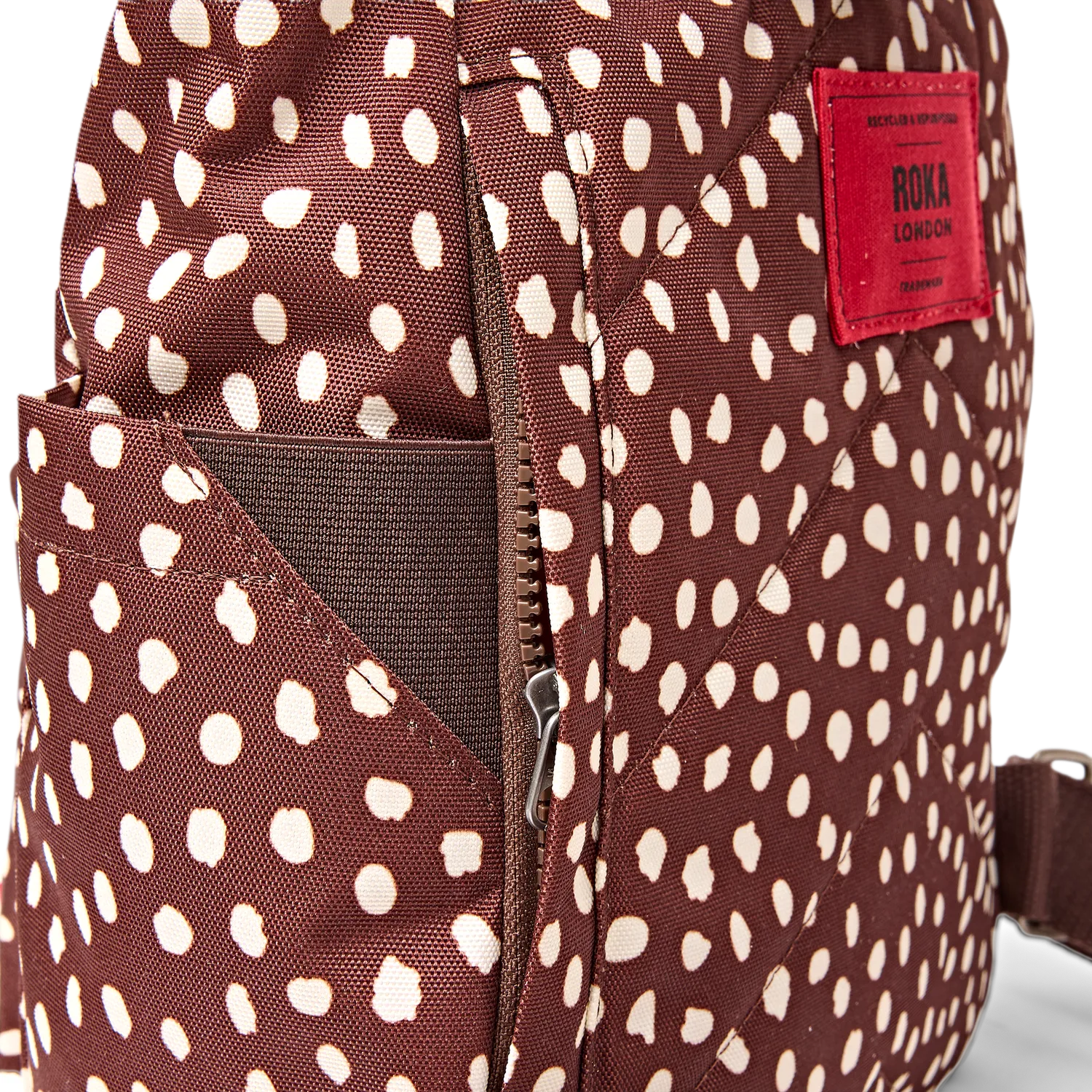Roka London Canfield rygsæk brown dot roll top 16,4 liter