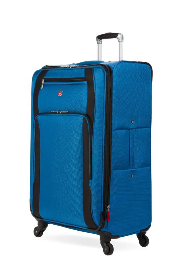 SwissGear 7758 Large Checked Spinner kuffert blå/sort udvidelig