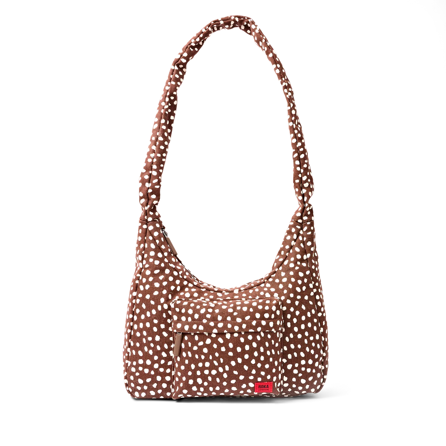 Roka London Belsize skuldertaske Brown Spot canvas