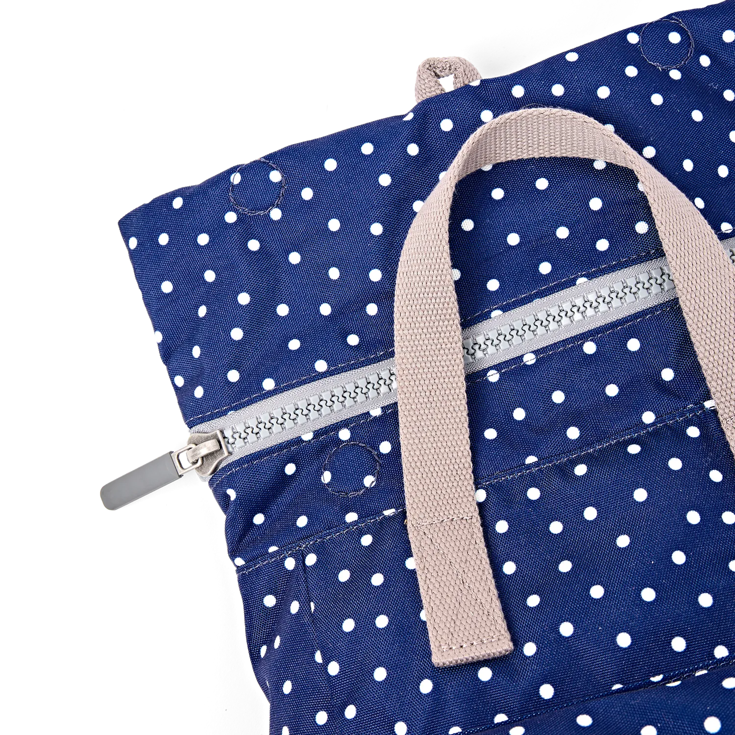 Roka London Canfield Navy Polka Dot rygsæk medium