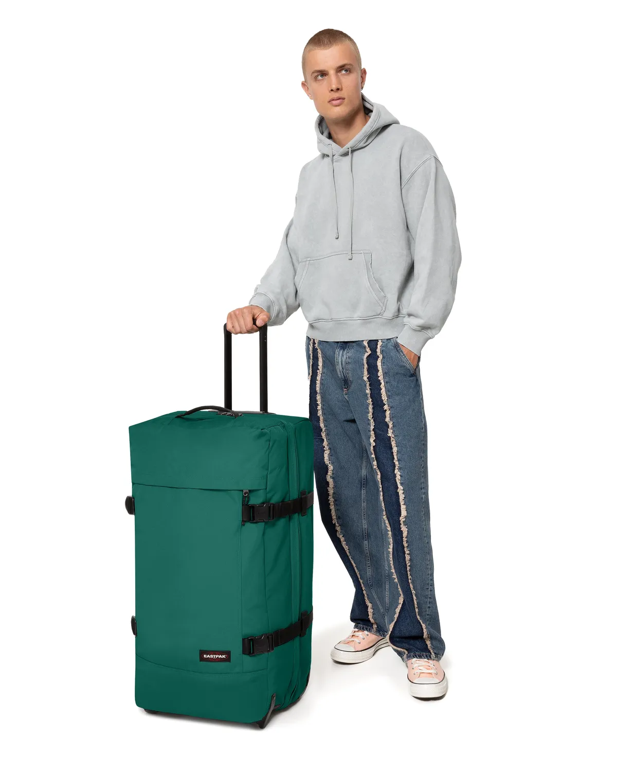Eastpak Tranverz L kuffert Green Tree large vandafvisende