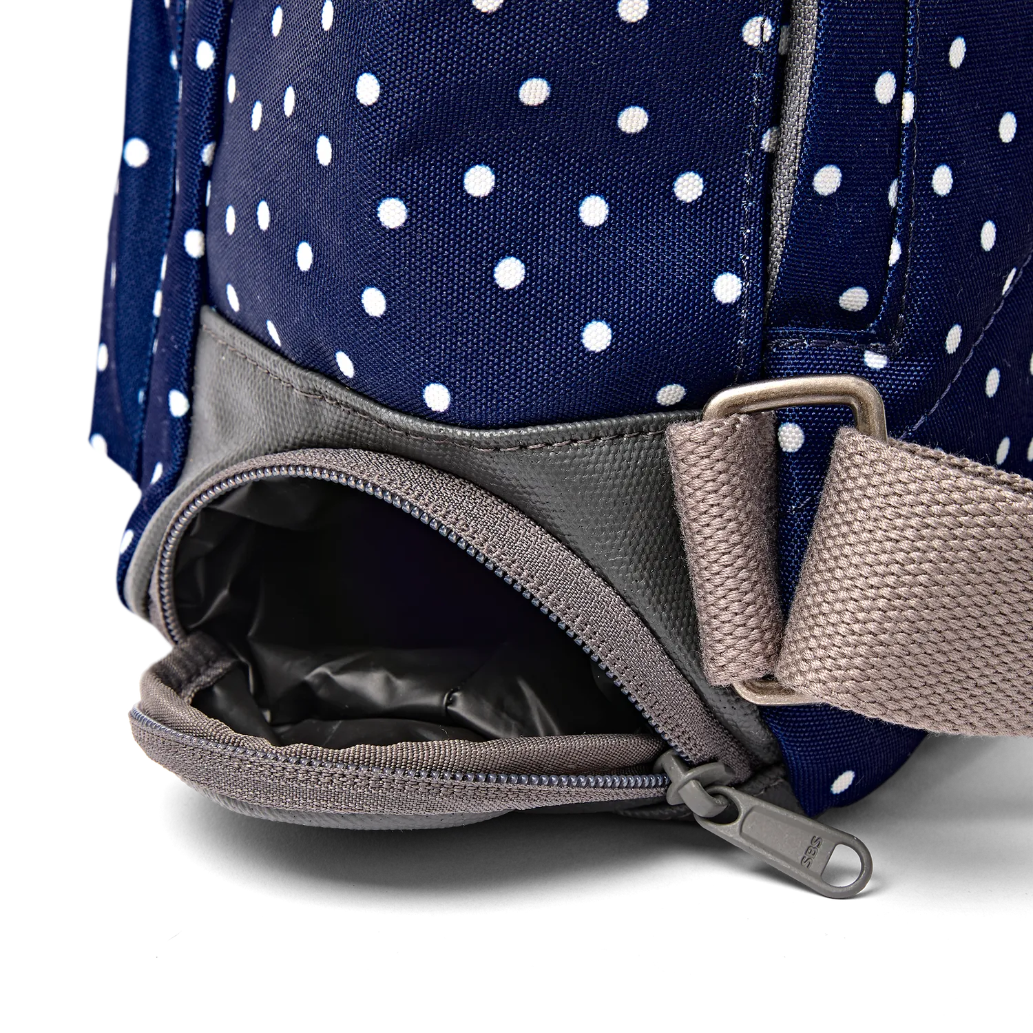 Roka London Bayswater Umbrella rygsæk Navy Polka Dot Medium