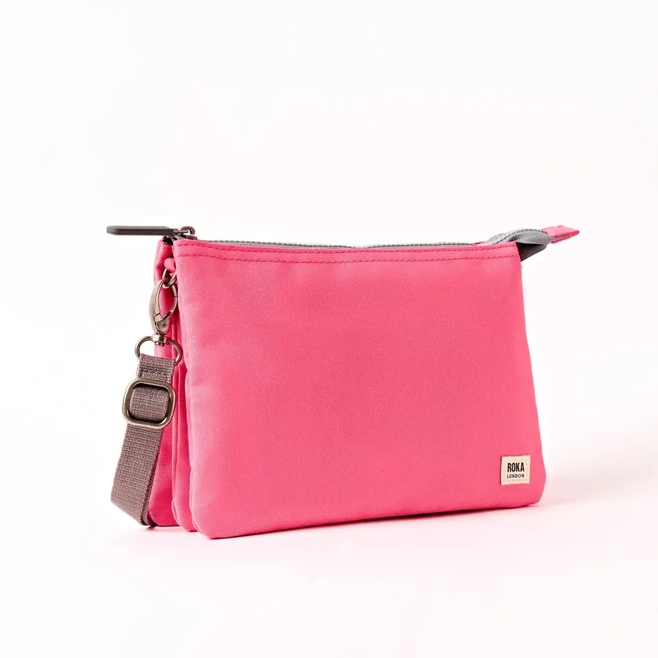 Roka London Carnaby Crossbody Bag clutch XL pink 0,5 liter