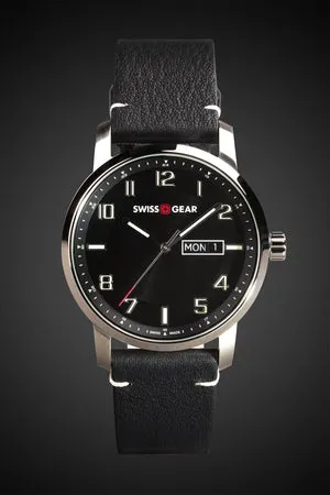 SWISSGEAR Legacy herreur sort læder 100m