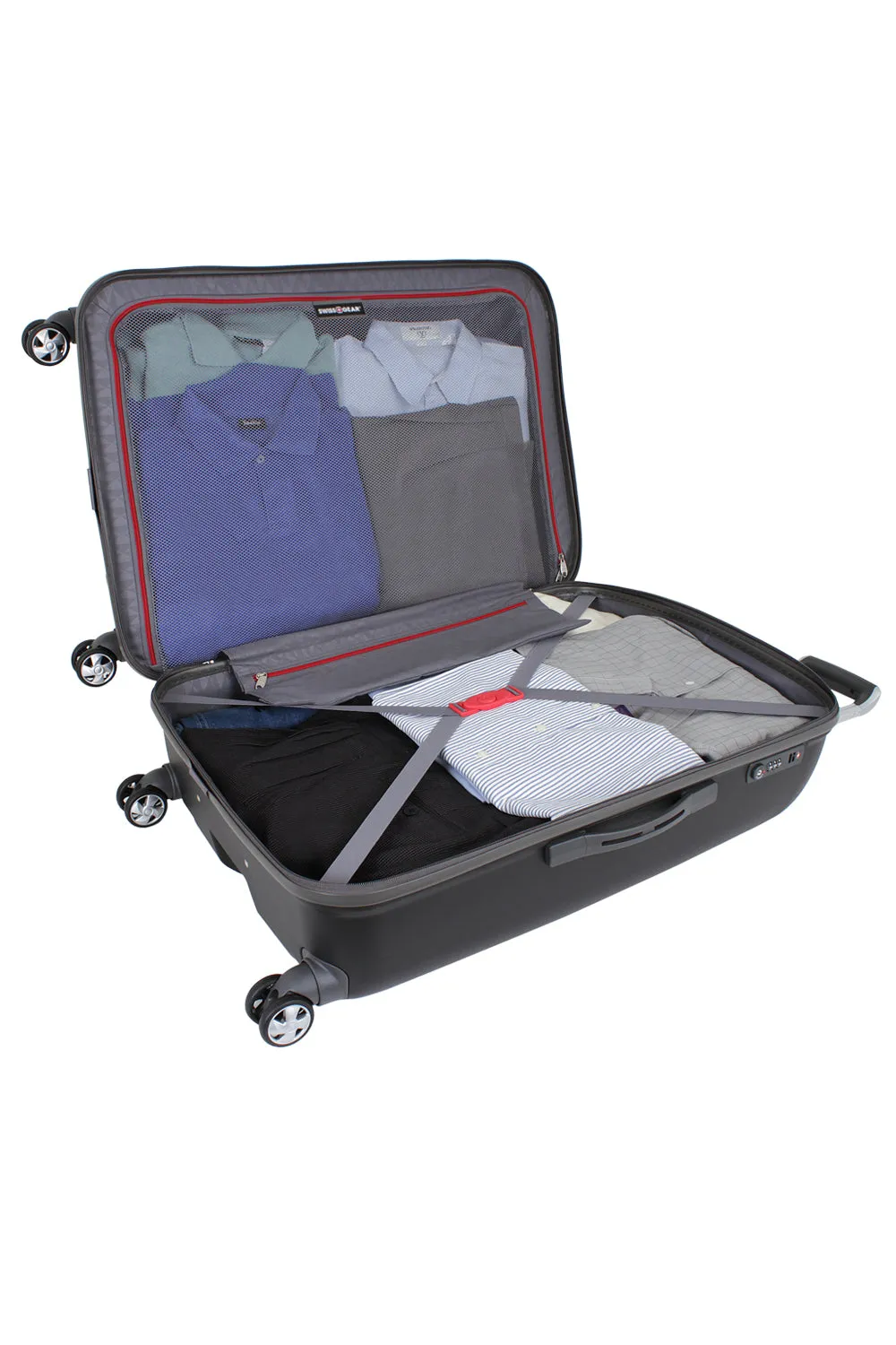 Swissgear 6150 Large Checked Spinner kuffert Black hård