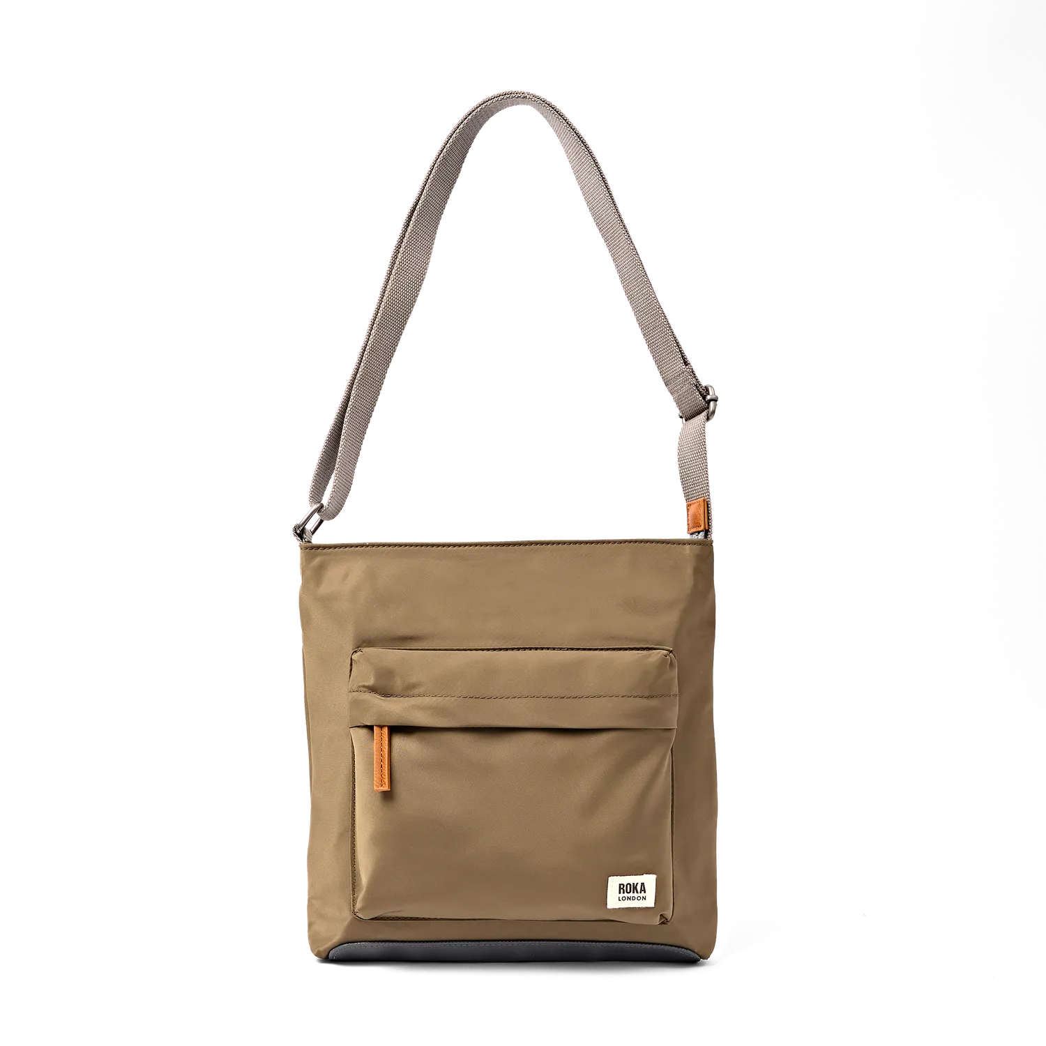 Roka London Kennington crossbody taske Medium army vejrbestandig