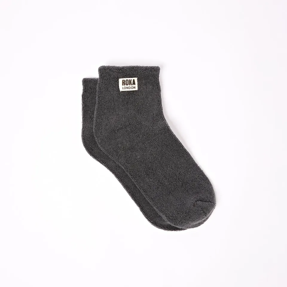 Roka London Watford crop strømper faded black 36-42 bomuld