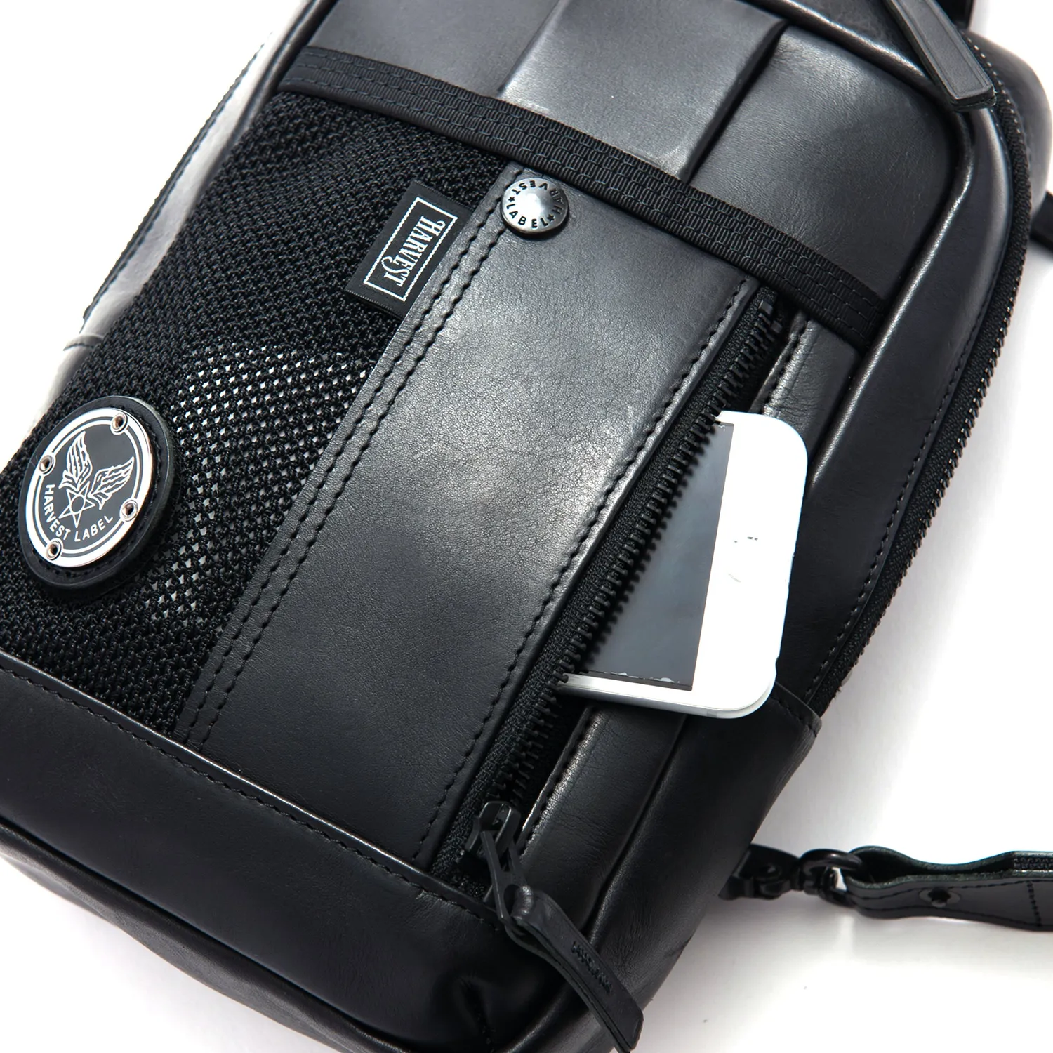 Harvest Label Pelle HP-0202 skuldertaske læder sort