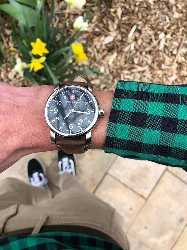SWISSGEAR Legacy herreur sort læder 100m