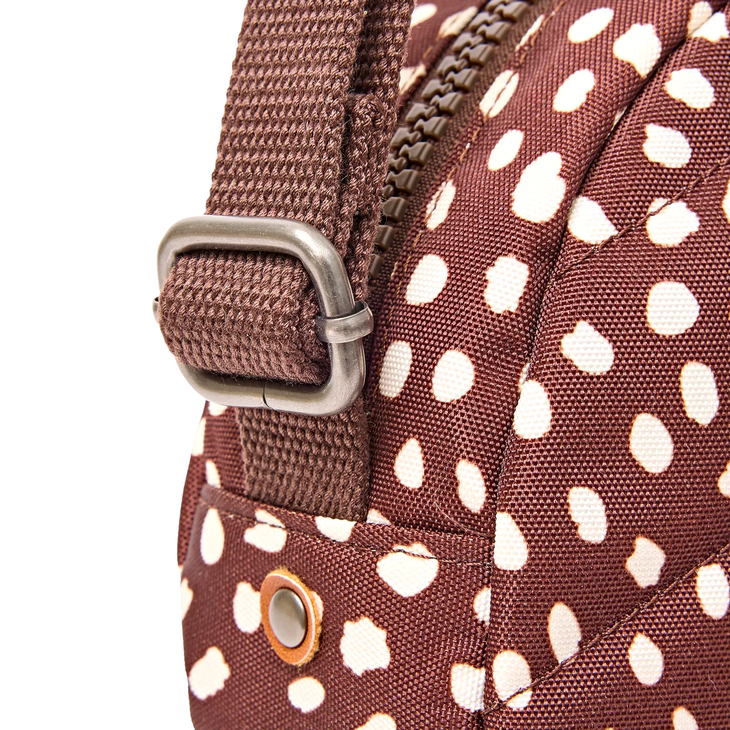 Roka London Paddington crossbody taske Brown Dot Small rund