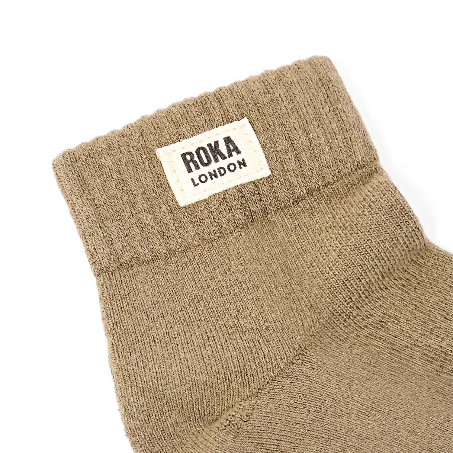 Roka London Wembley ankelstrømper Khaki 36-42 økologisk bomuld