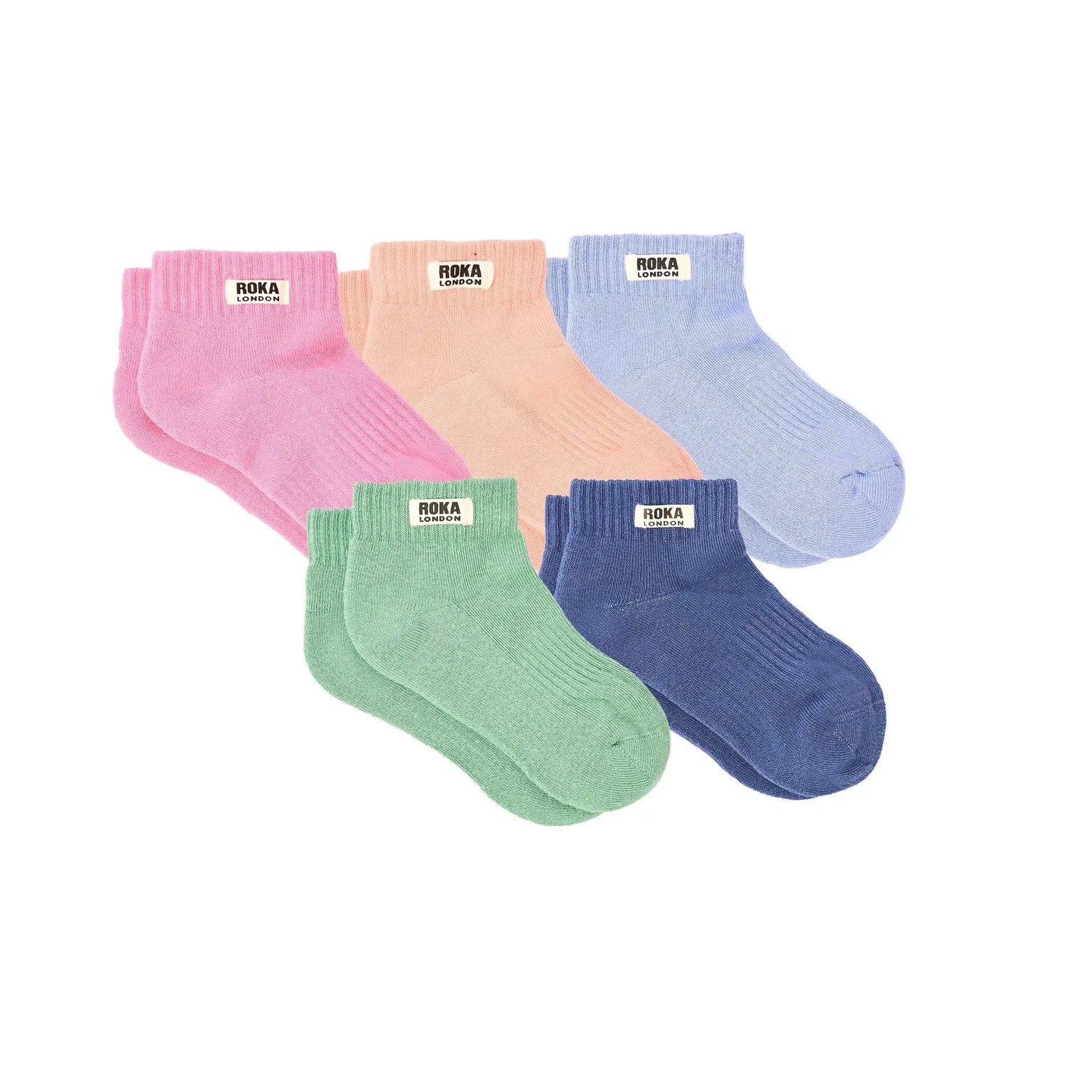 Roka London Wembley børnestrømper Pastel 5-pak bomuld