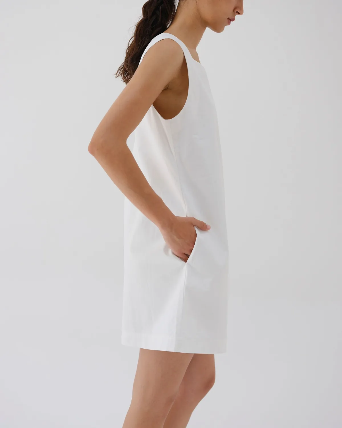 Ölend Mini Dress kjole off-white lommer