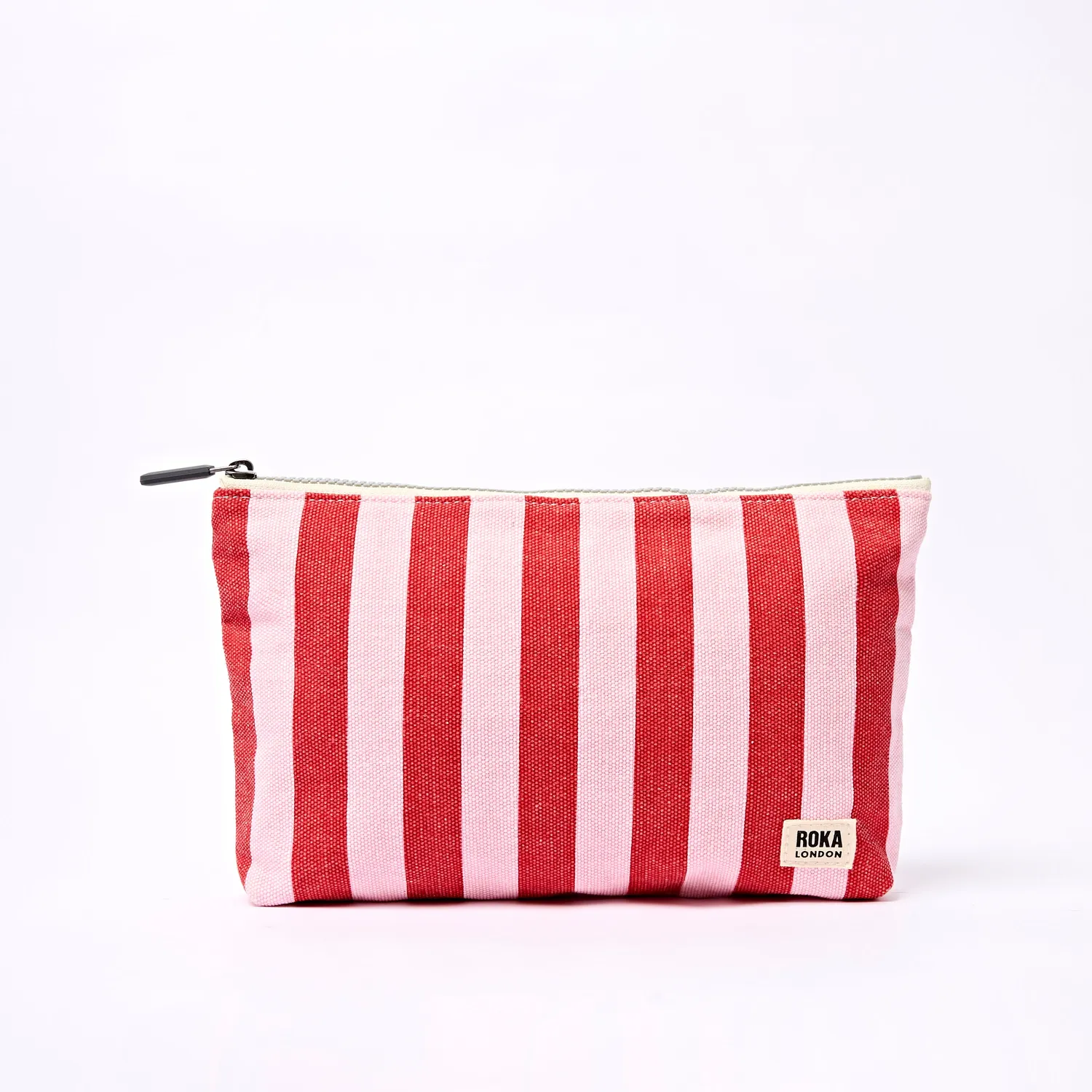 Roka London Maida Vale pung Strawberry Stripe bomuldslærred