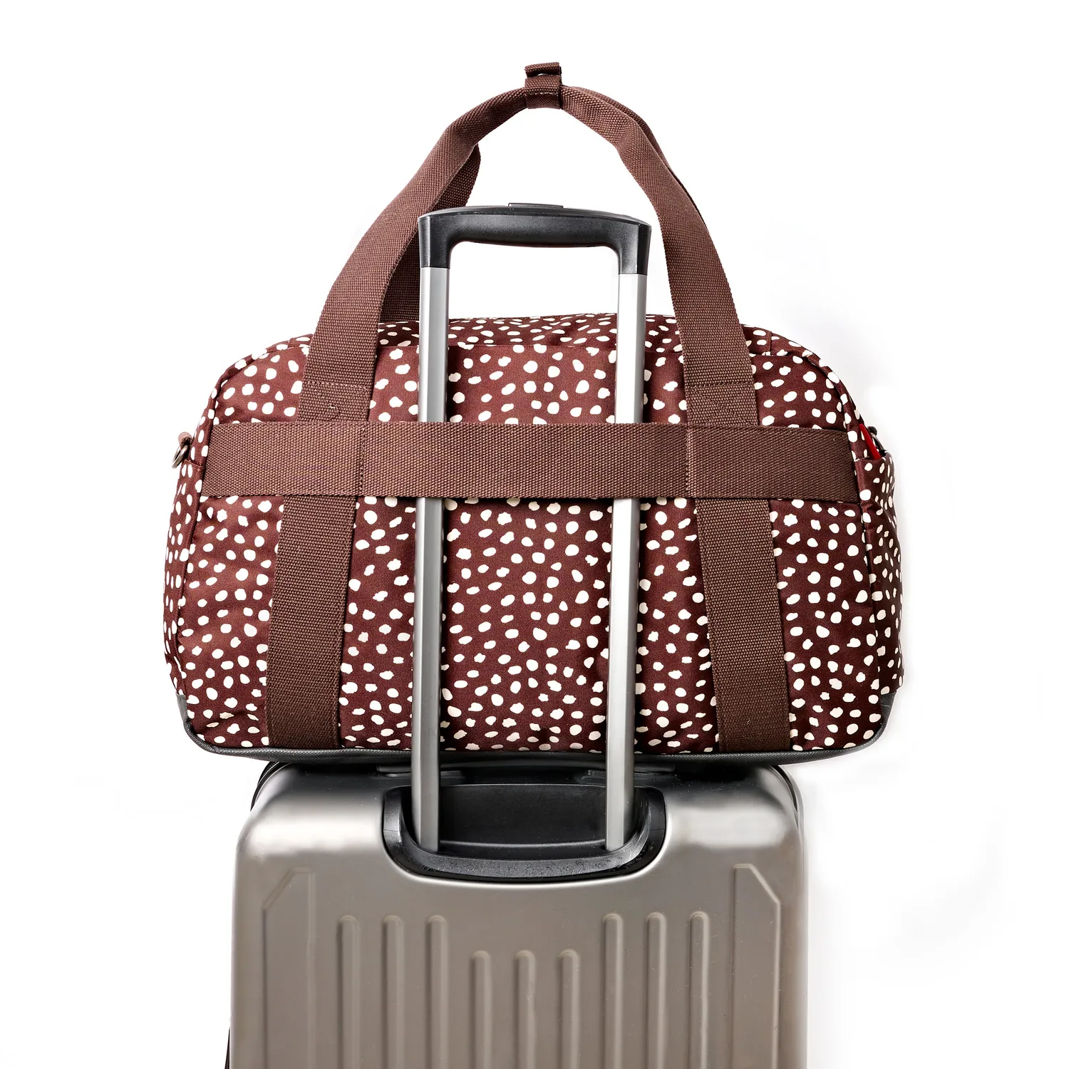 Roka London Gatwick duffeltaske Brown Dot Small med laptoprum
