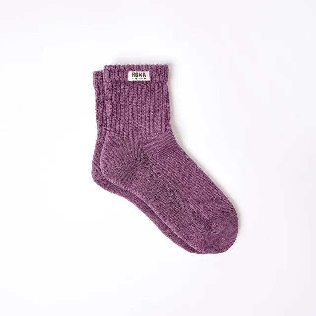 Roka London Windsor strømper berry 36-42 økologisk bomuld
