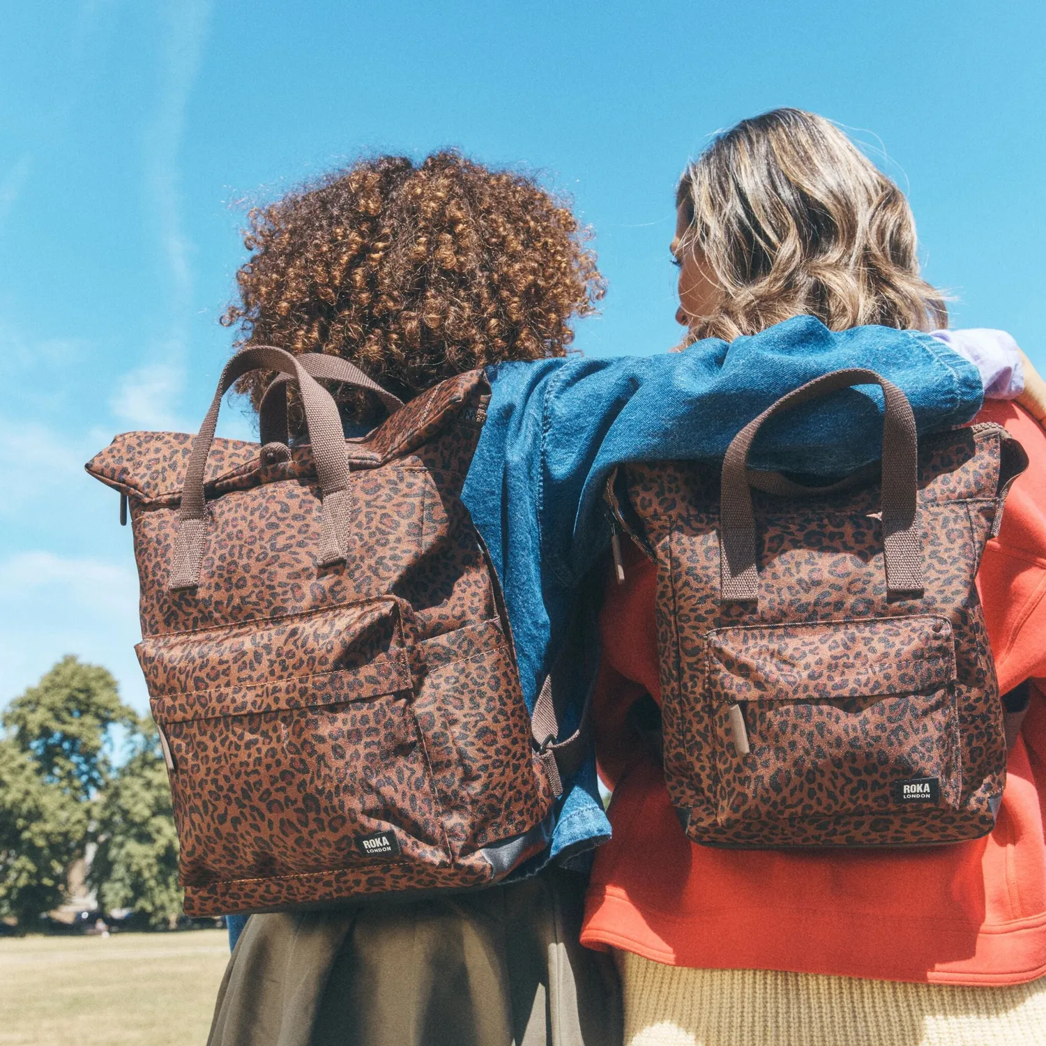 Roka London Canfield Roll Top rygsæk Mini Leopard vandafvisende