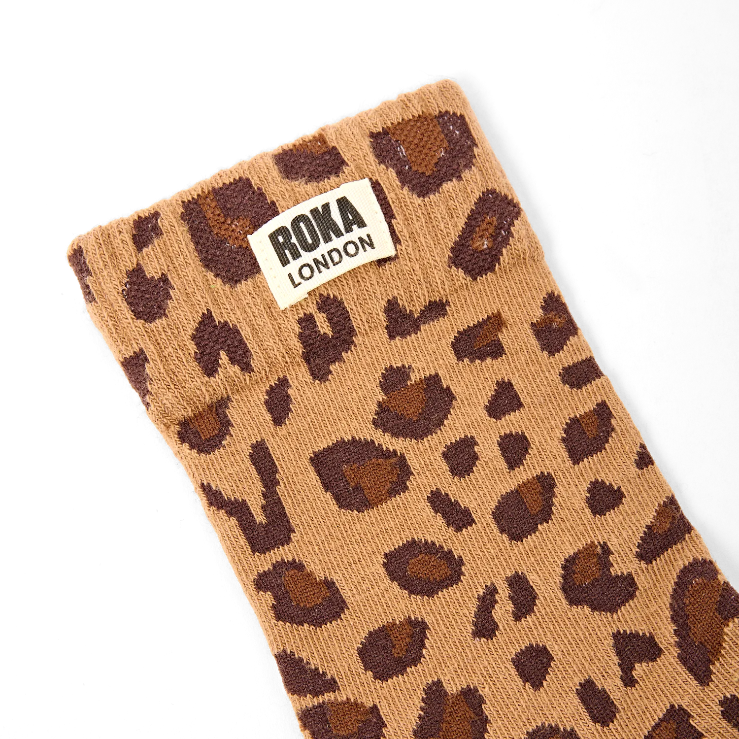 Roka Wimbledon strømper Leopard Sand UK 3-8