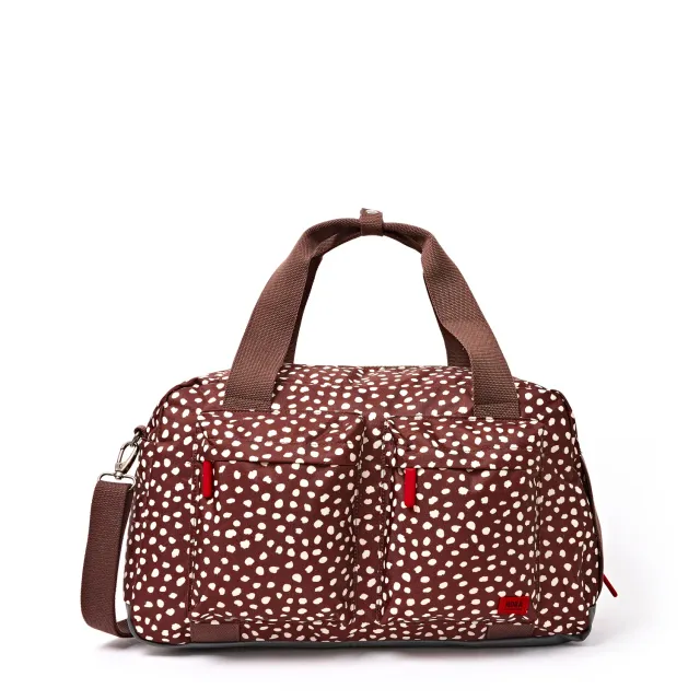 Roka London Gatwick duffeltaske Brown Dot Small med laptoprum