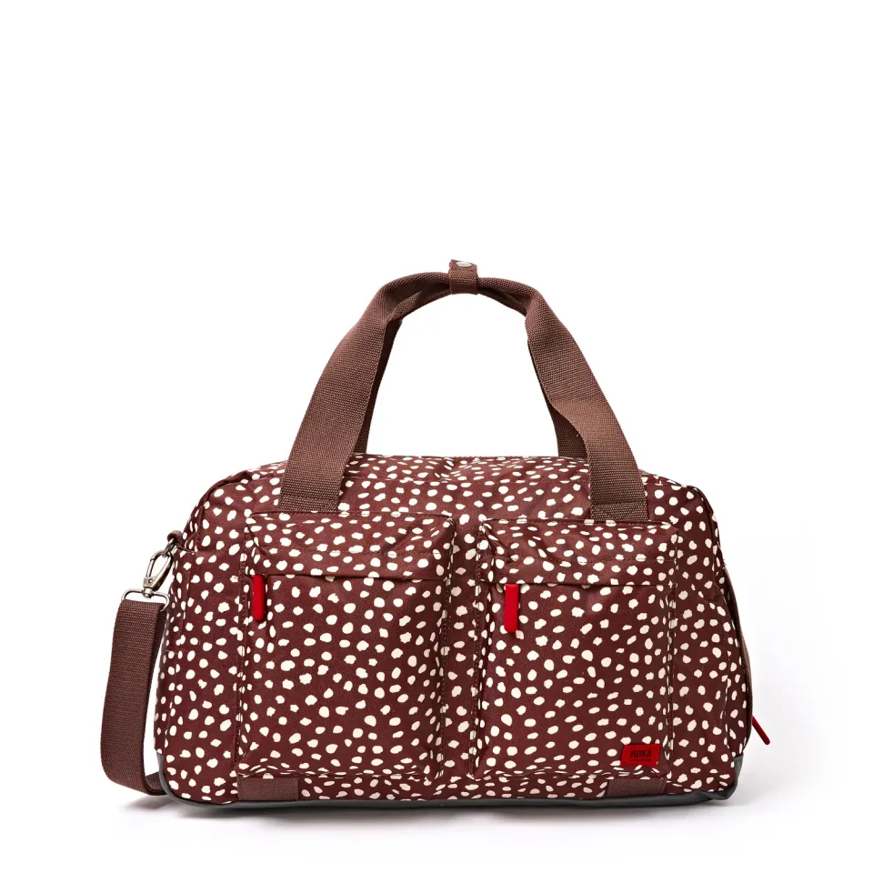 Roka London Gatwick duffeltaske Brown Dot Small med laptoprum