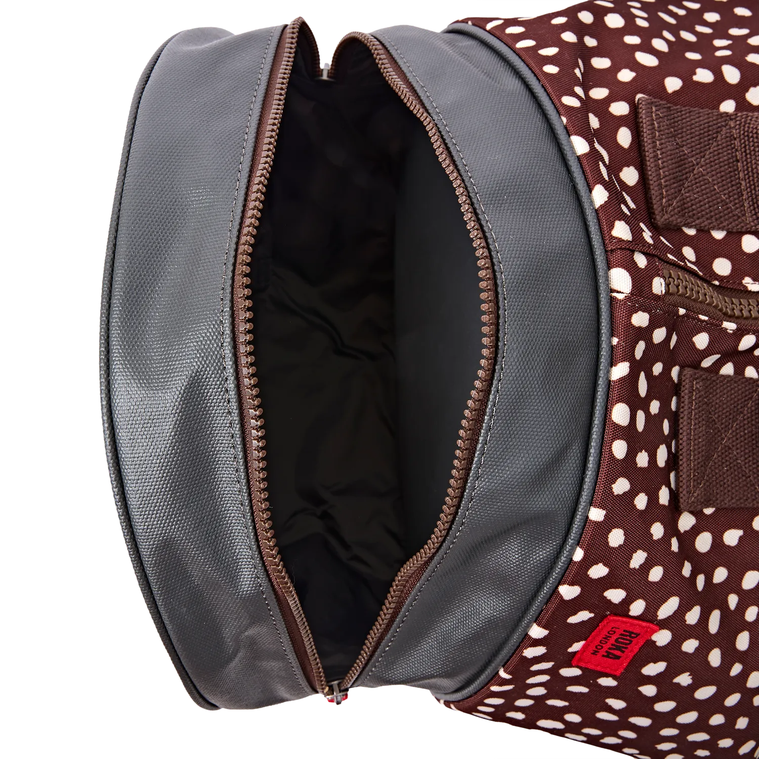 Roka London Heathrow duffelbag rygsæk large brun prik 50L