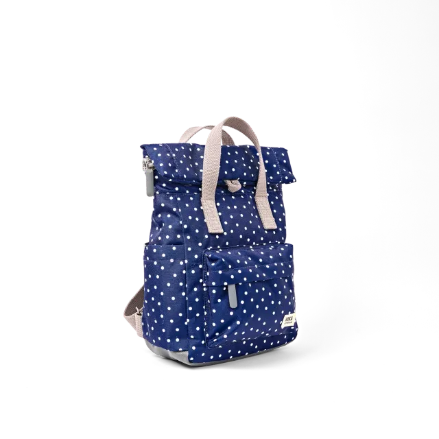 Roka London Canfield Navy Polka Dot rygsæk medium
