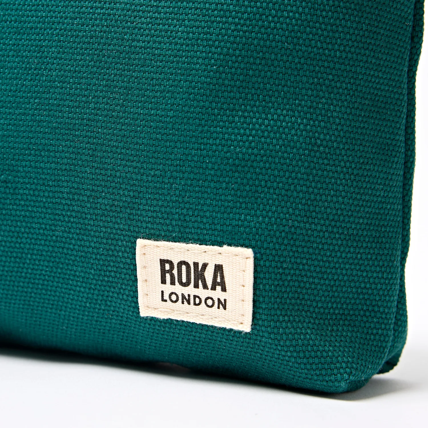 Roka London Maida Vale pouch Teal bomuldscanvas 2,2 liter
