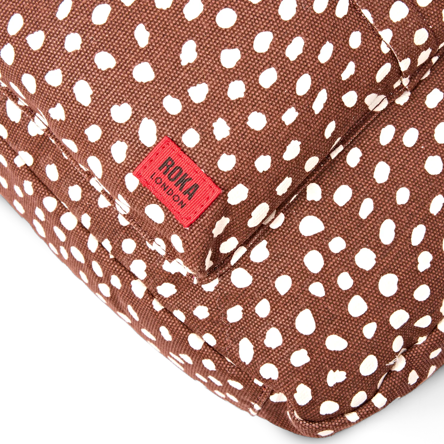 Roka London Belsize skuldertaske Brown Spot canvas