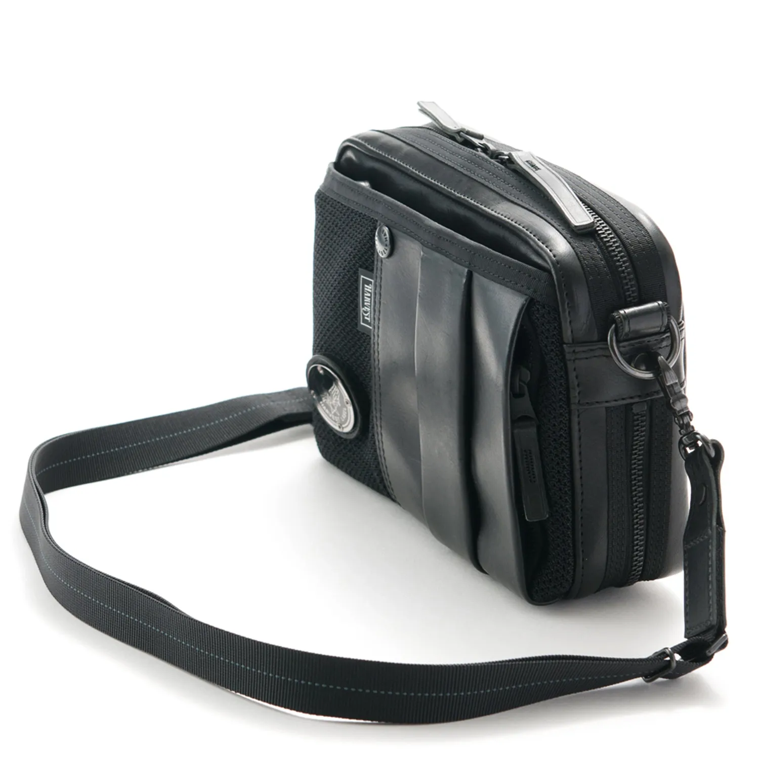 Harvest Label Custom Pelle HP-0200 skuldertaske sort læder
