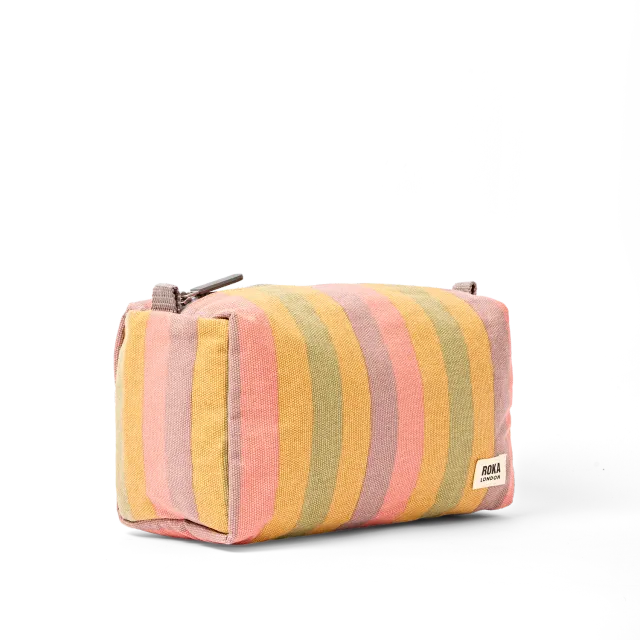 Roka London Maygrove toilettaske Small faded stripe bomuld