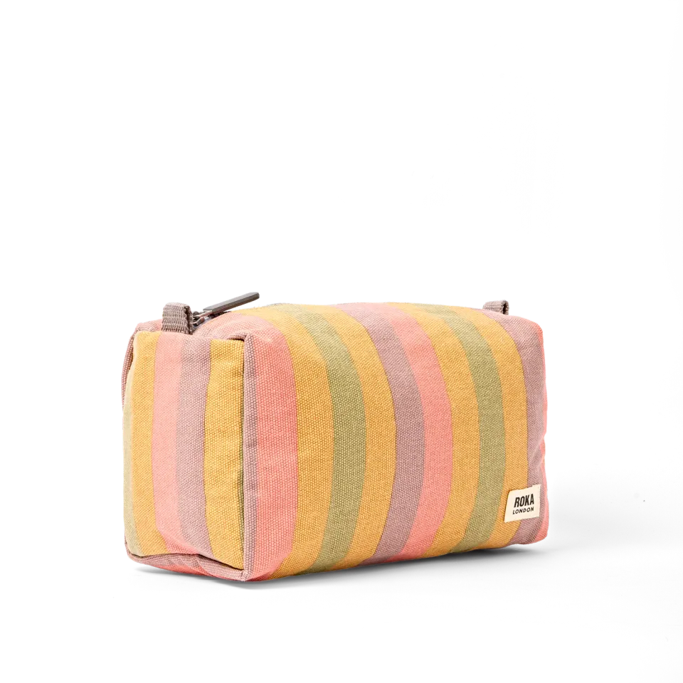 Roka London Maygrove toilettaske Small faded stripe bomuld