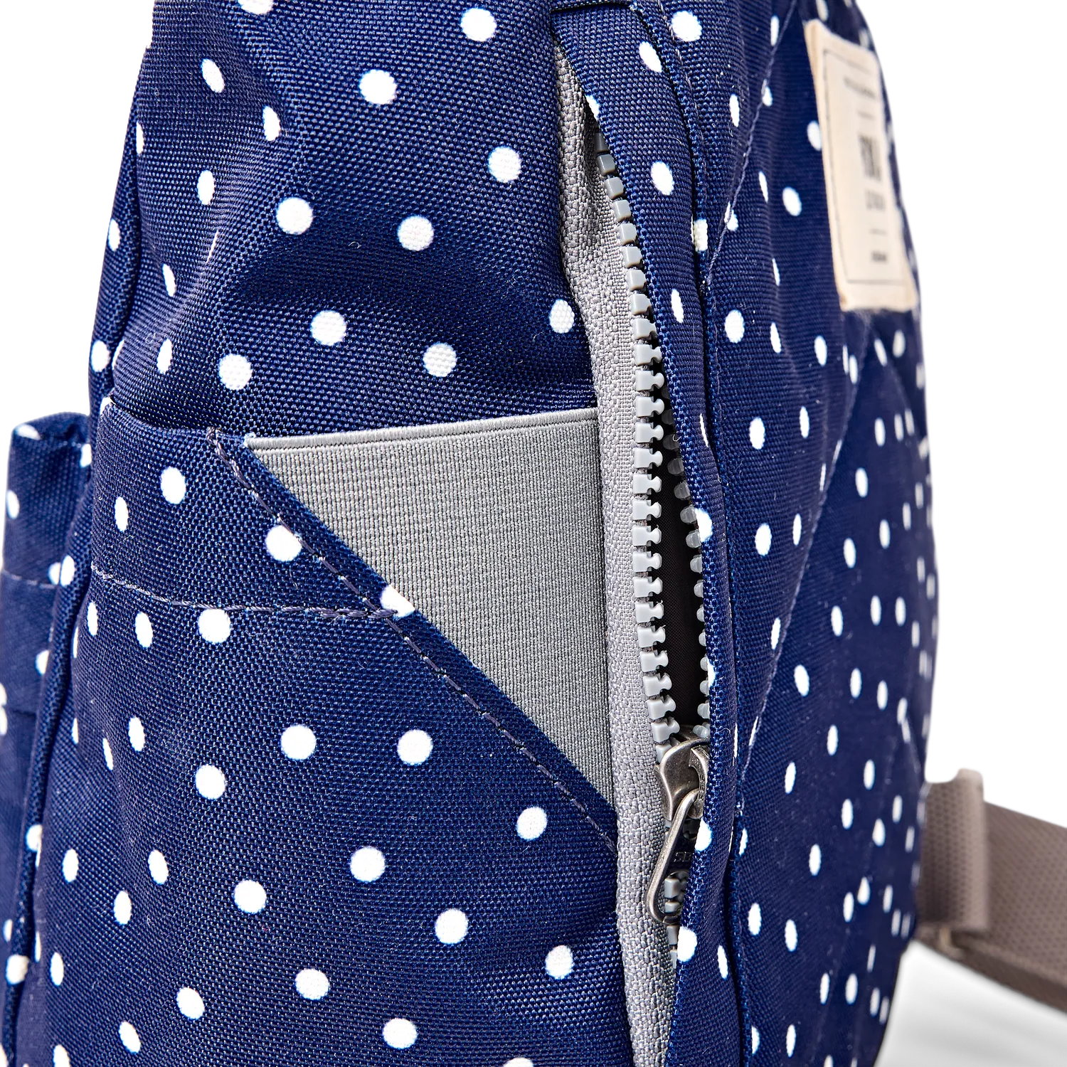 Roka London Canfield Navy Polka Dot rygsæk medium