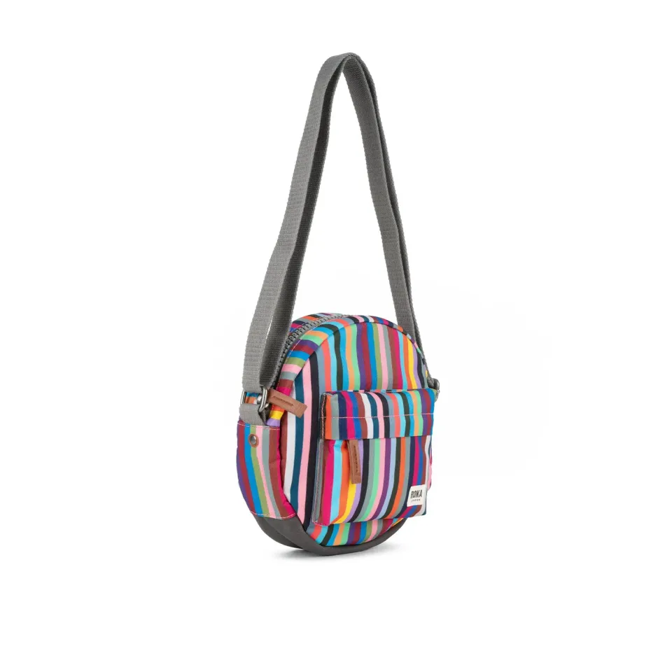 Roka London Paddington crossbody taske small multi stripe rund