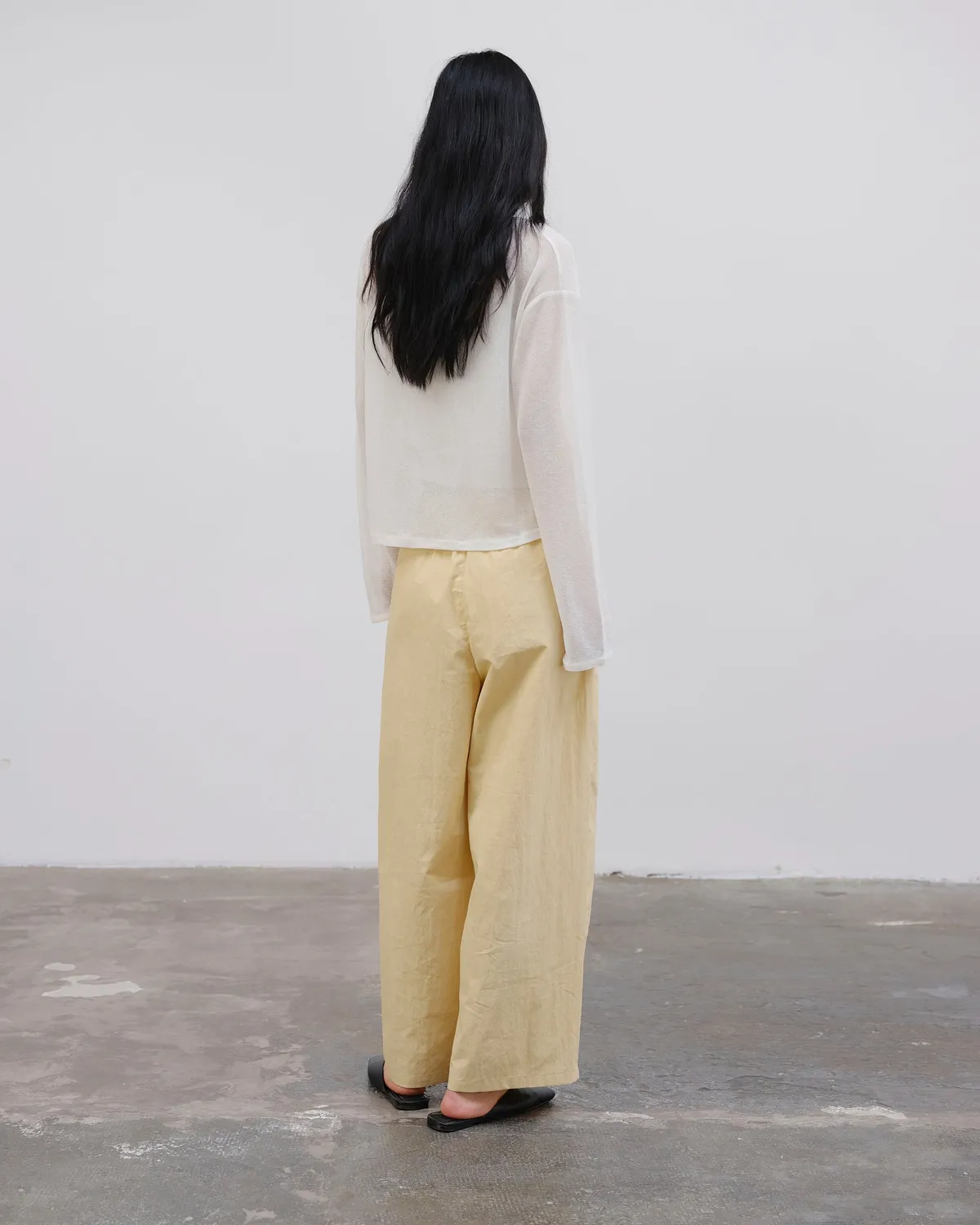 Ölend June bukser butter yellow XS/S plisseret