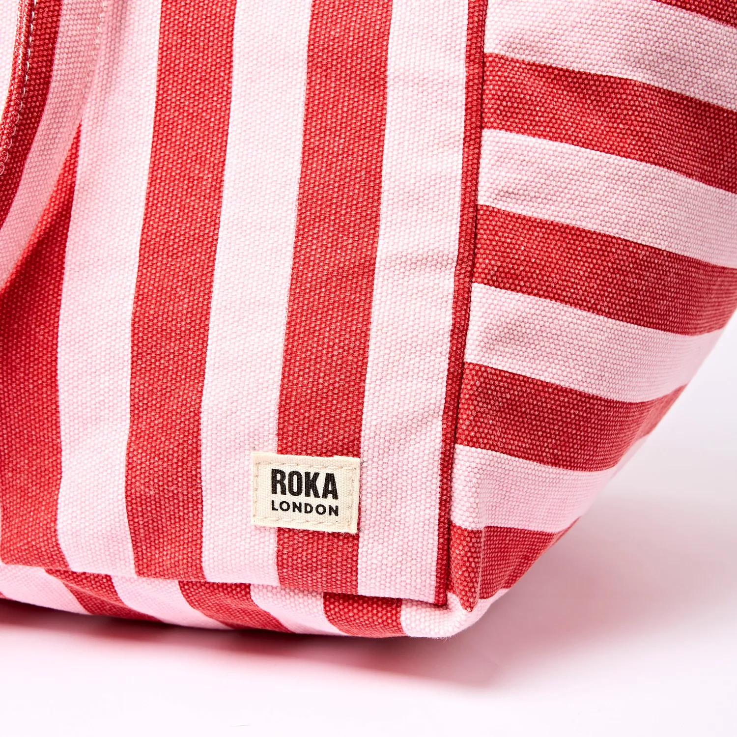Roka London Marylebone tote bag Strawberry Stripe Large 43 liter