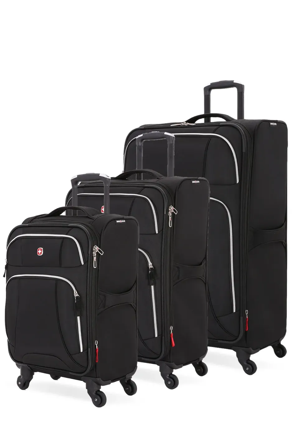 Swissgear 7676 kuffertsæt sort 3 dele udvidelig spinner