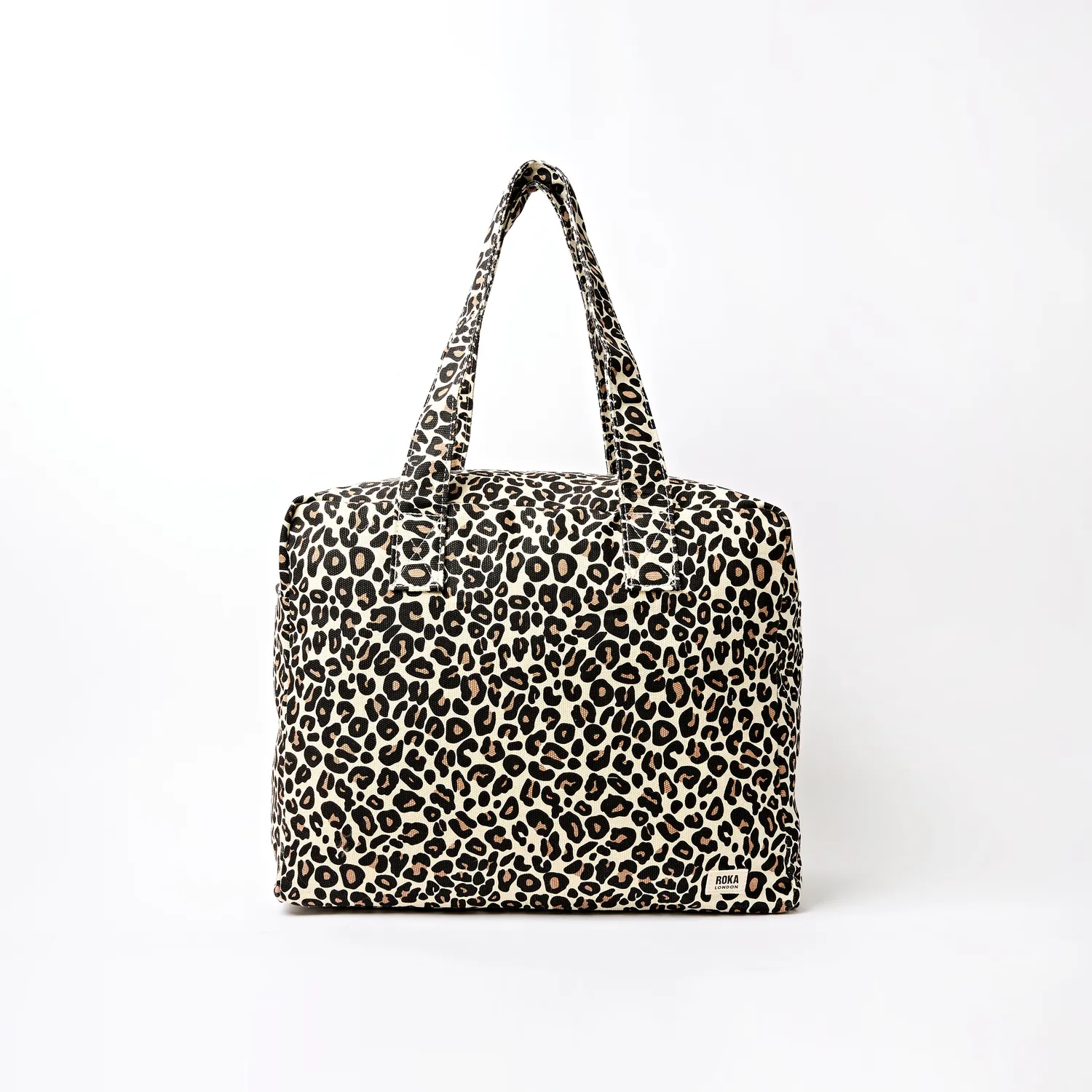 Roka London Sloane skuldertaske Medium savannah leopard laptoprum
