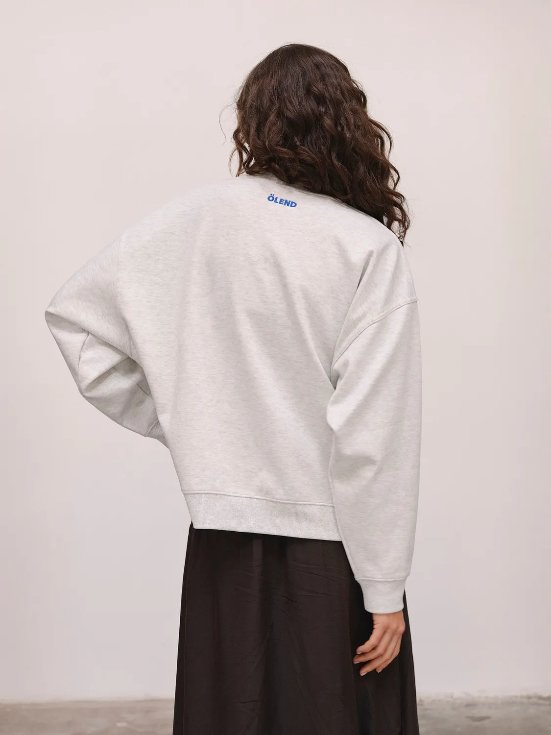 Ölend Tutto Passa sweatshirt grå relaxed fit bomuld