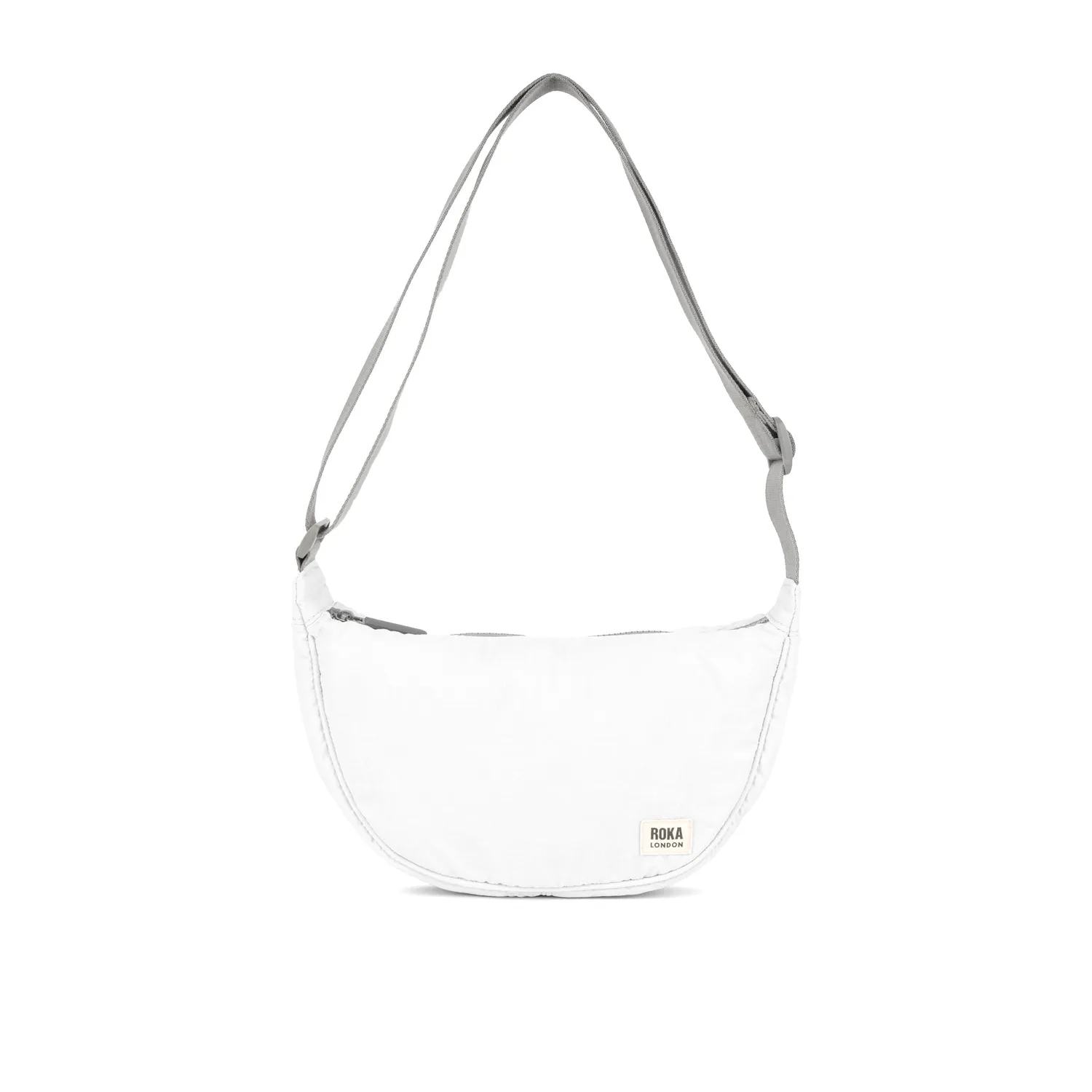 Roka London Farringdon Half Moon crossbody taske Coconut Small