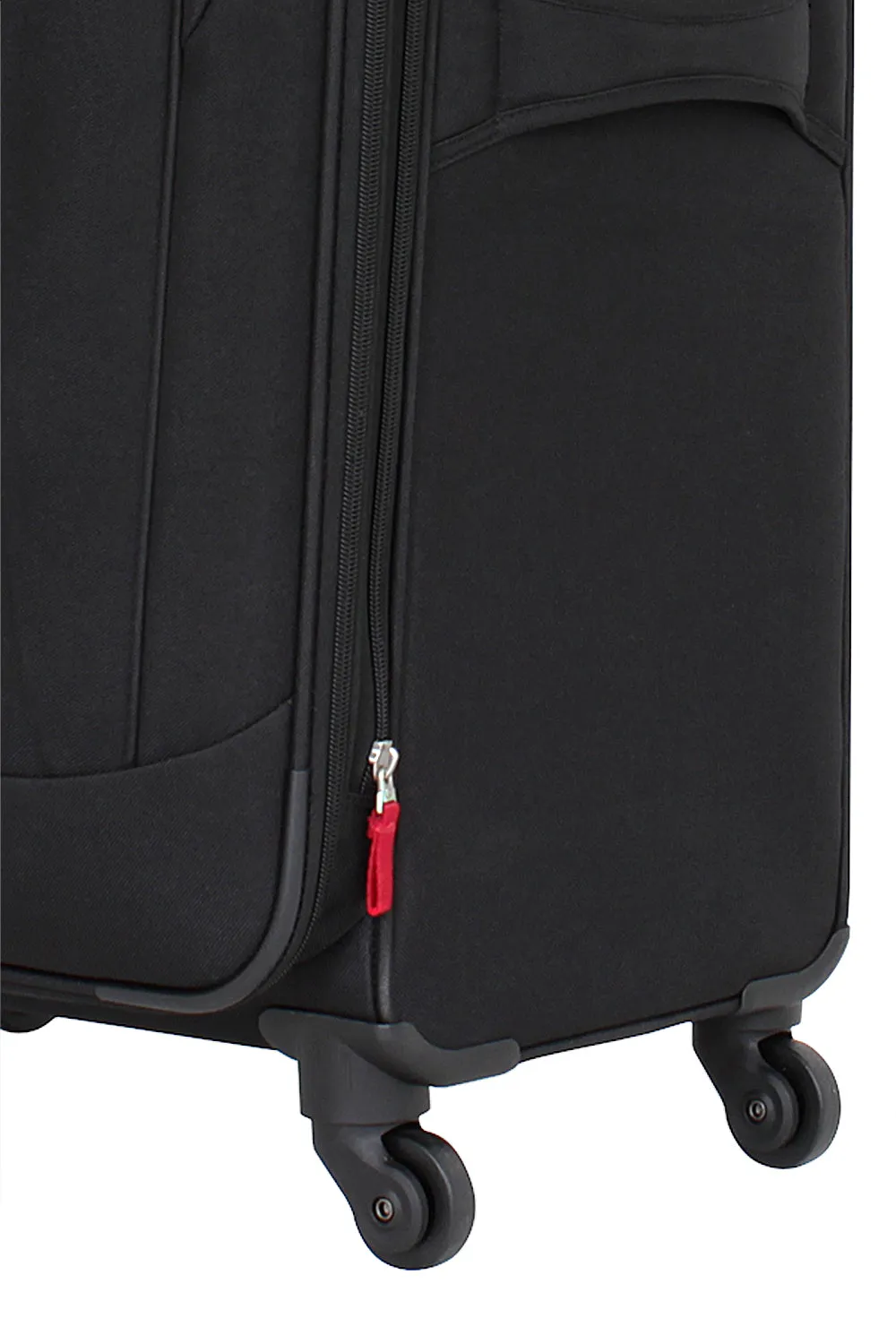 SwissGear 7291 Large Checked Spinner kuffert sort udvidelig