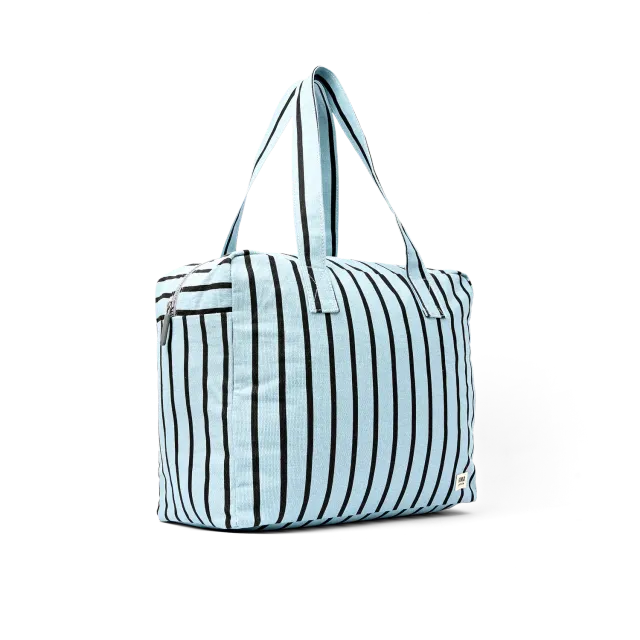 Roka London Sloane Medium skuldertaske blue stripe 24,4 liter