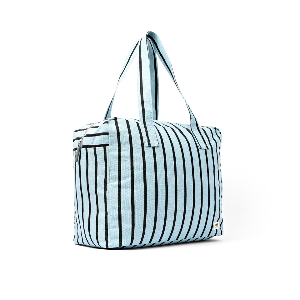 Roka London Sloane Medium skuldertaske blue stripe 24,4 liter