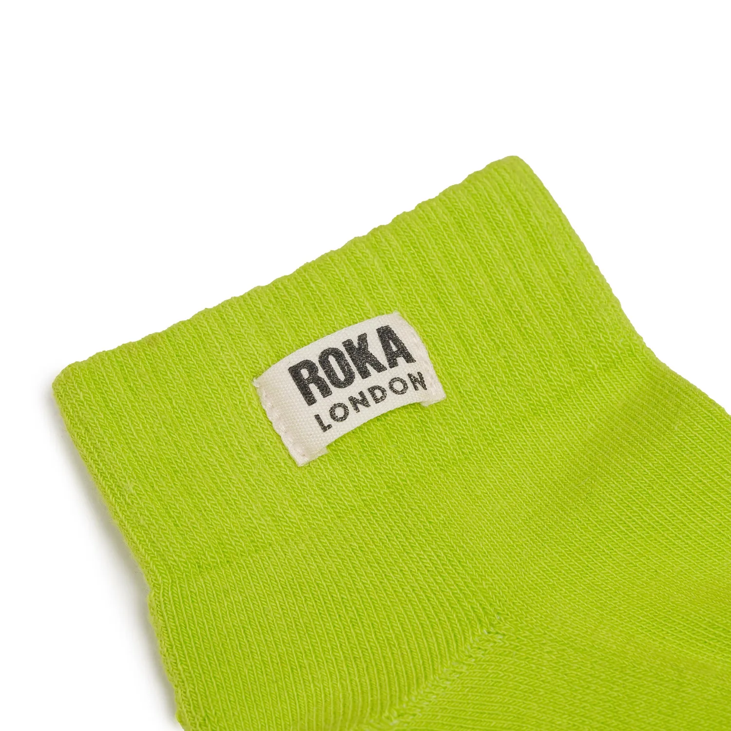 Roka London Wembley ankelstrømper lime 36-42 økologisk bomuld