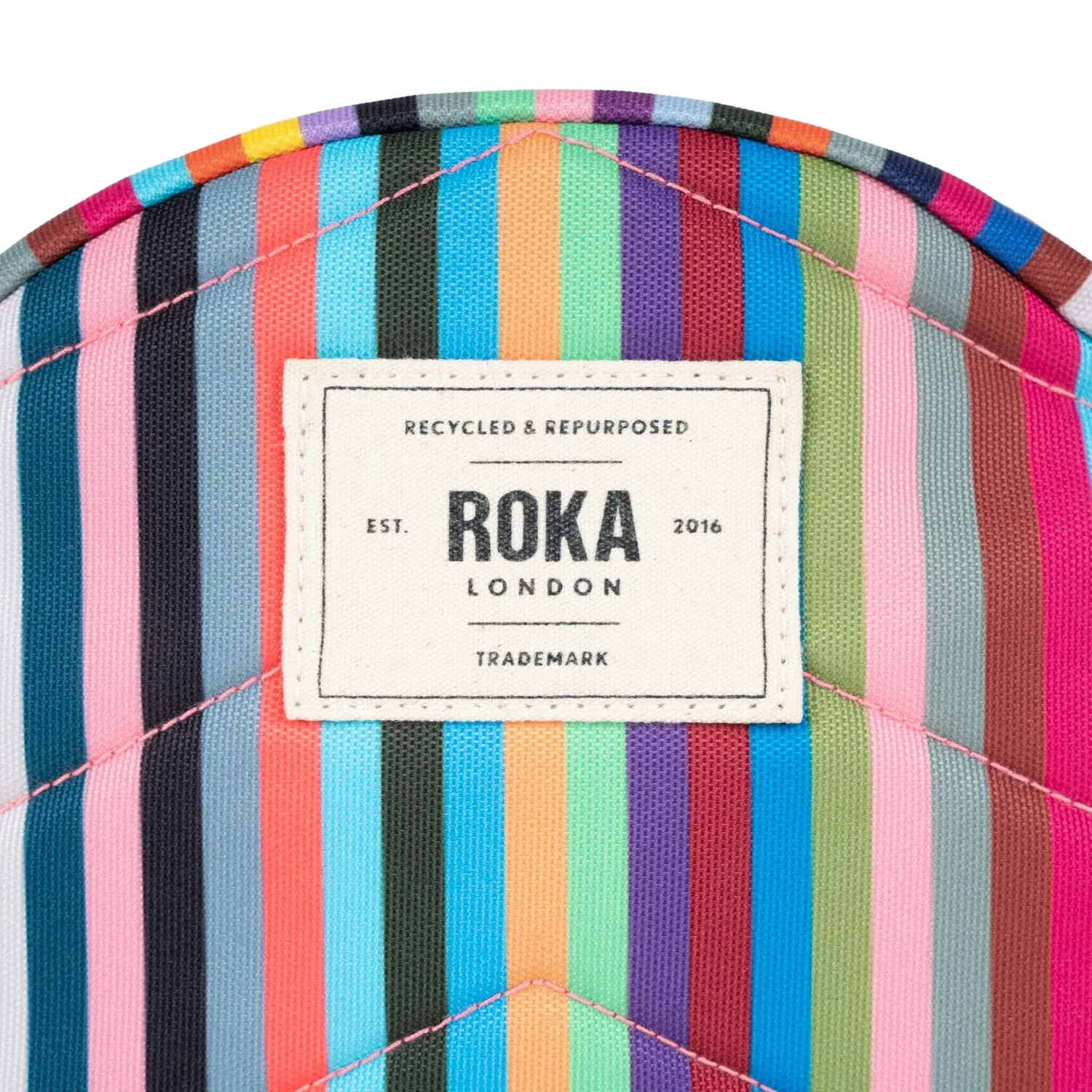 Roka London Paddington crossbody taske small multi stripe rund