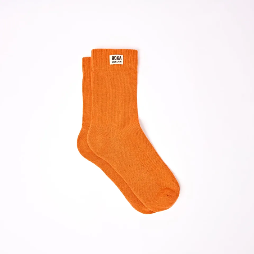 Roka London Wimbledon crew sokker Burnt Orange UK 3-8 bomuld