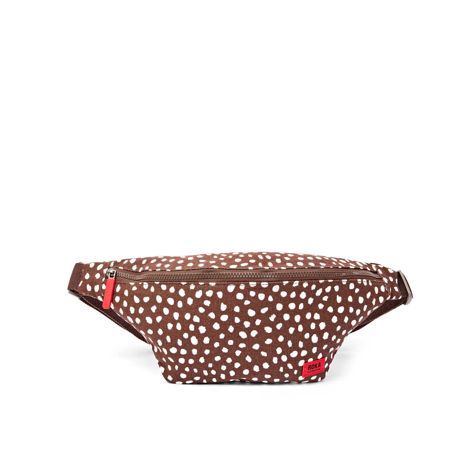 Roka London Mill Hill small bæltetaske brown spot 3,7 liter